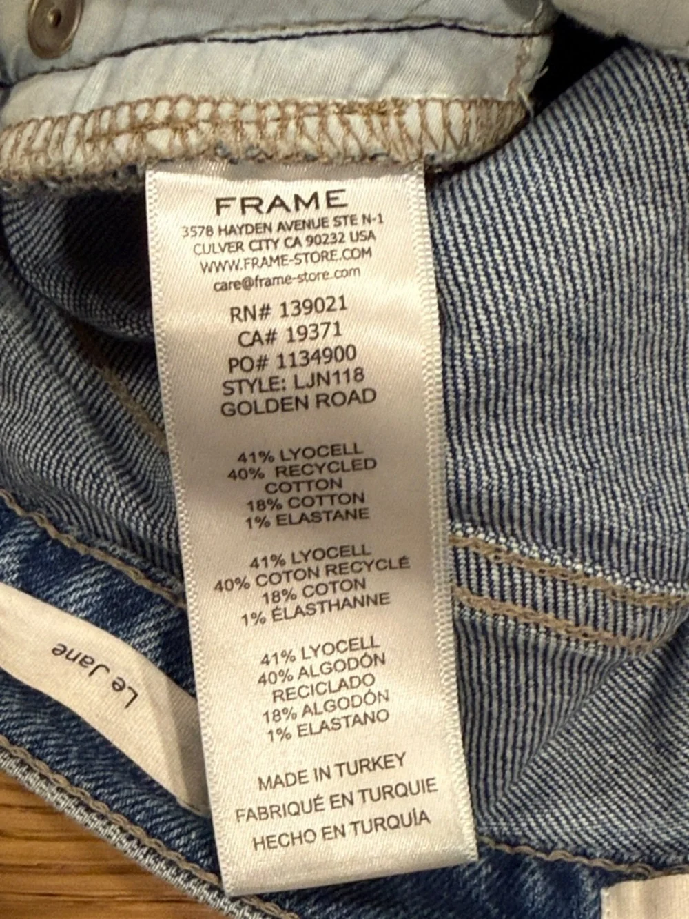 Frame Denim Blue High-Rise Straight-Leg Jeans - Picture 5 of 8